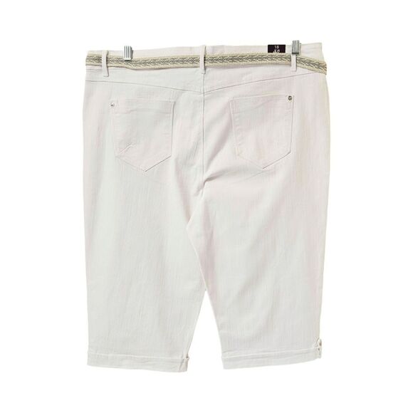 GLORIA VANDERBILTβOptic White Capri Jeans Plus Size 18 - Picture 12 of 13